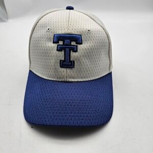 Texas Tech Pacific Headwear Hat Cap Fitted Mens 7 3/8 White Blue Baseball Mesh